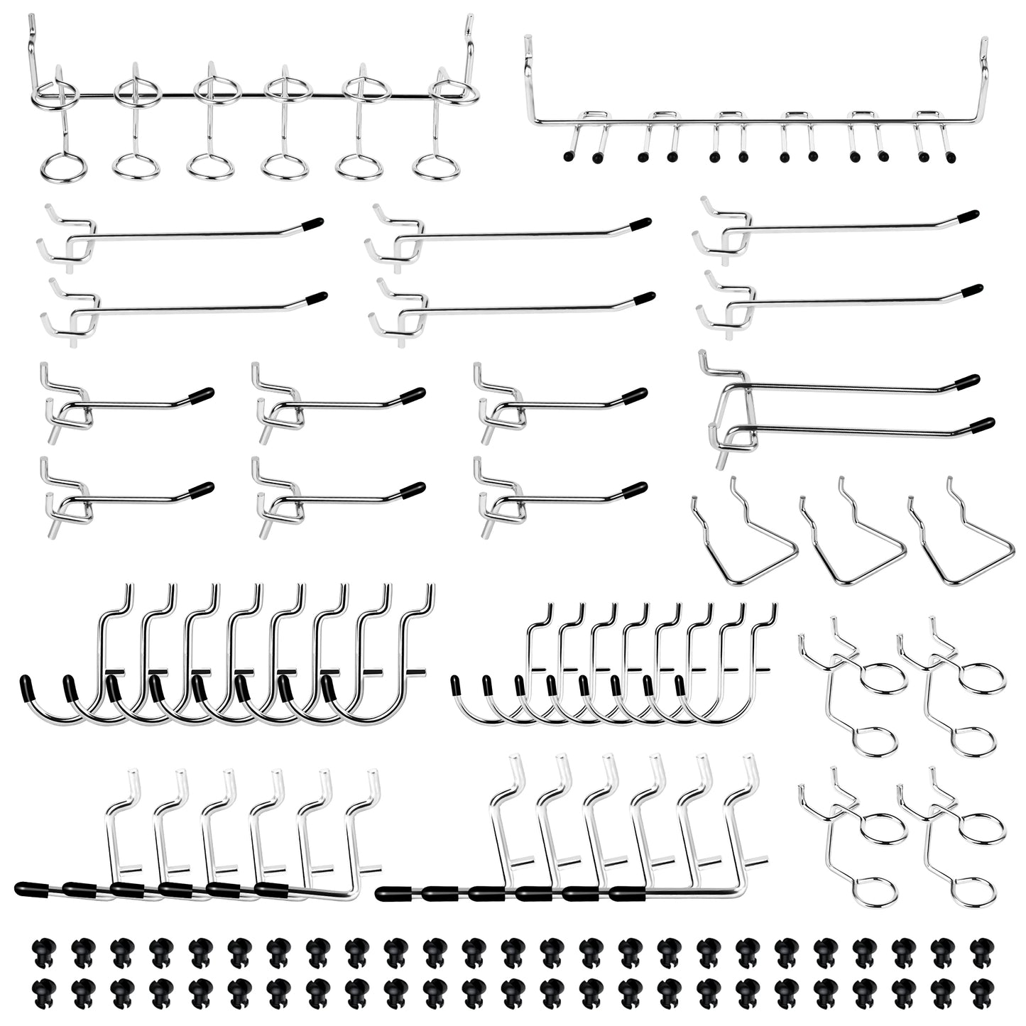 Pegboard Hook 100 Pcs,Heavy Duty Peg Board Hooks,Pegboard Accessories With Peg Locks For Organizing Various Tools,Peg Board Tool Utility Hooks Fit 1/8"&1/4" Pegboards