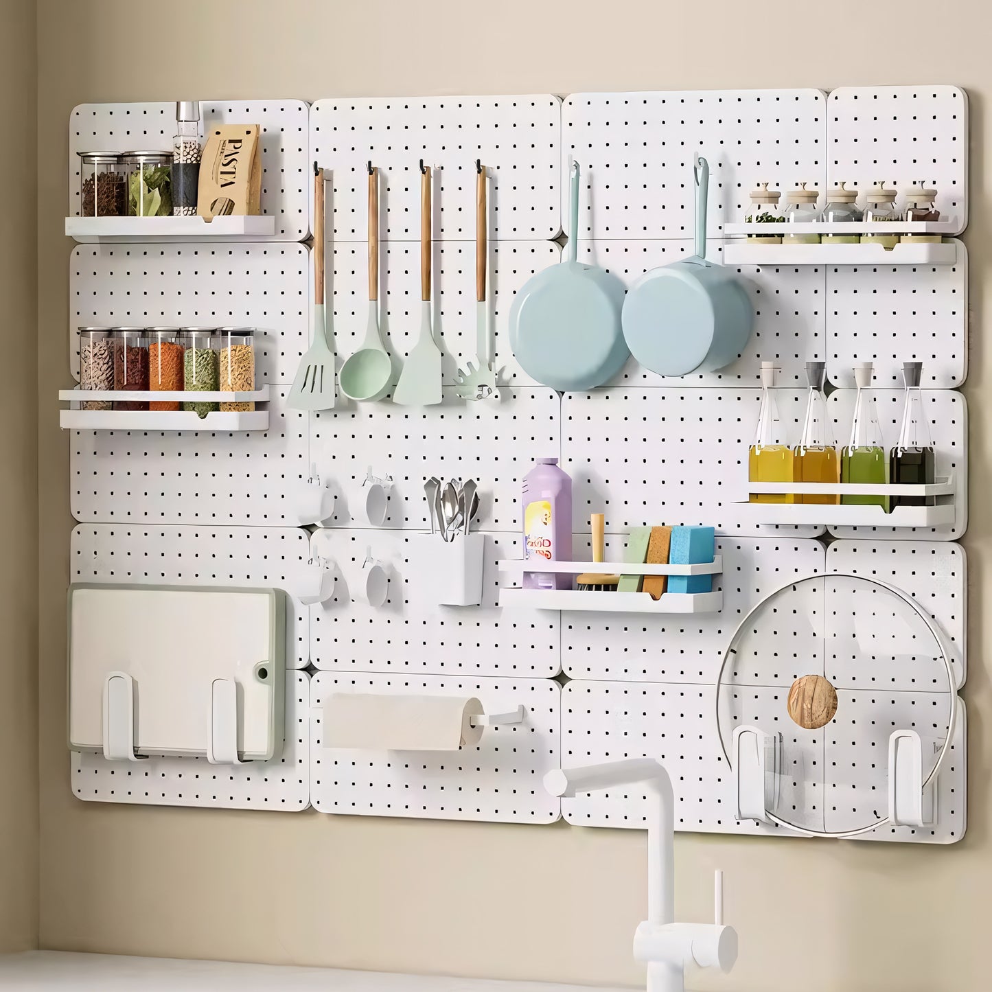 Pegboard Hooks 100-Packs, J Shape Peg Hooks,1 / 4 "Plastic Pegboard Hooks for Pegboard ,Peg Hook Accessories for Garage, Office, Kitchen, Store