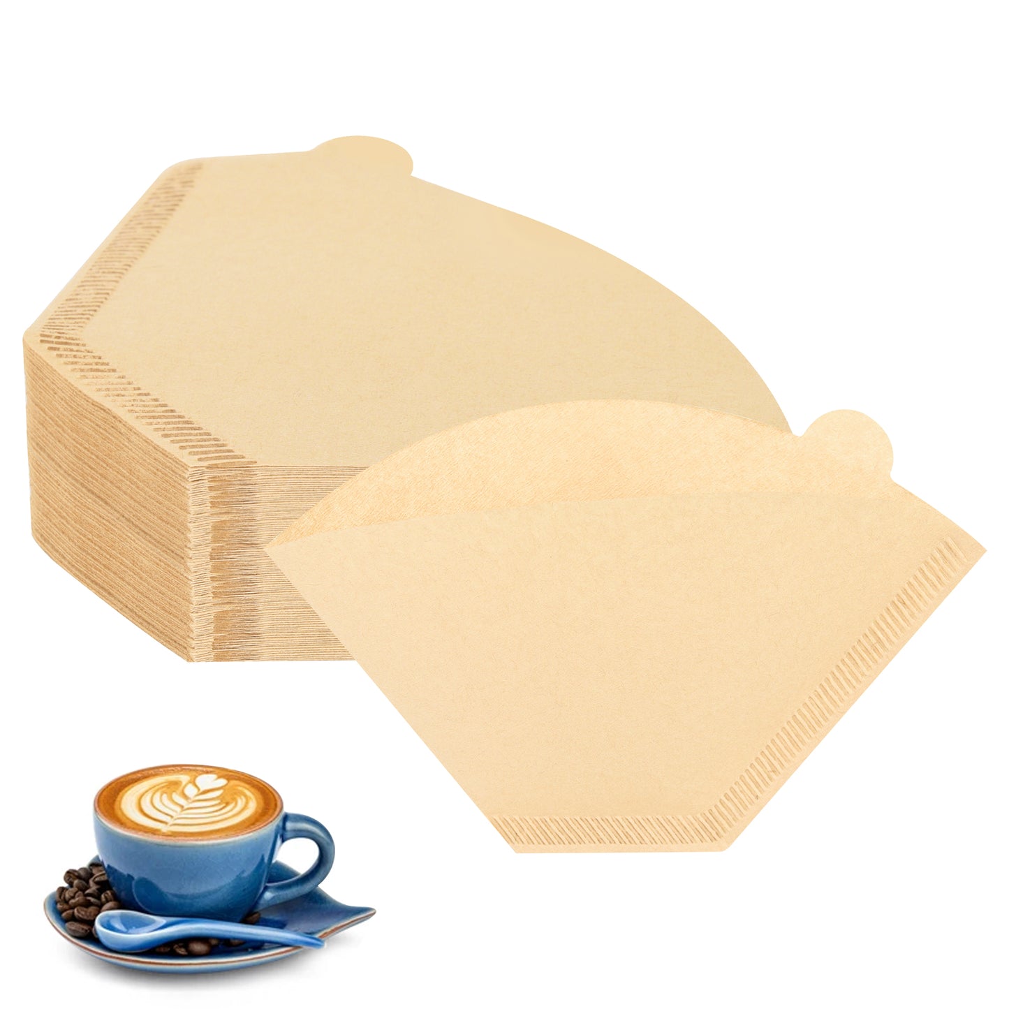 Hogurity Coffee Filters 2, Set of 200 Disposable #2 Cone Coffee Filter Unbleached Natural Coffee Filters 2 Cone Paper for Pour Over Coffer Makers/Coffee Dripper Cones(2-6 Cups)