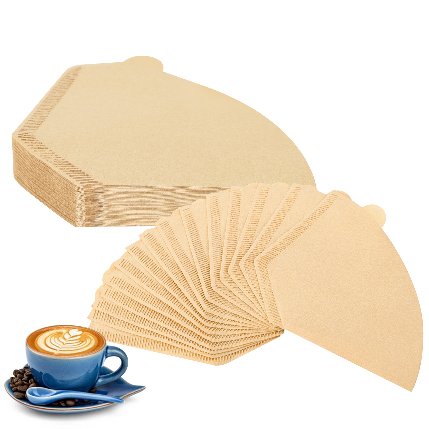 Coffee Filters #4,100 Count Disposable Coffee Filters 8-12 Cup,No Blowout,Unbleached Natural Coffee Filters 4 Cone Paper for Pour Over Coffer Makers/Coffee Dripper Cones