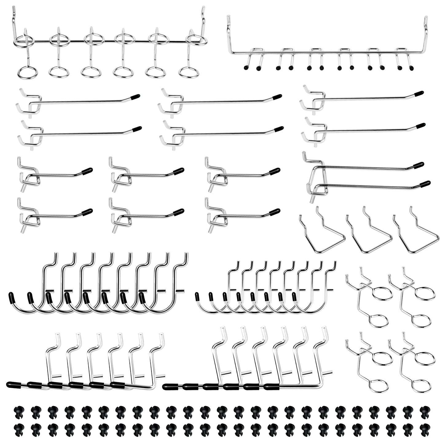 Pegboard Hook 100 Pcs,Heavy Duty Peg Board Hooks,Pegboard Accessories With Peg Locks For Organizing Various Tools,Peg Board Tool Utility Hooks Fit 1/8"＆1/4" Pegboards