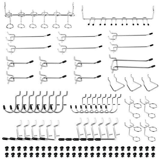 Pegboard Hook 100 Pcs,Heavy Duty Peg Board Hooks,Pegboard Accessories With Peg Locks For Organizing Various Tools,Peg Board Tool Utility Hooks Fit 1/8"＆1/4" Pegboards